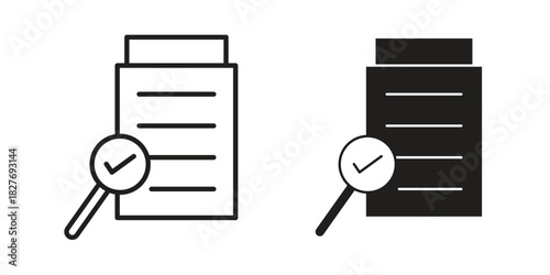 Compliance document icons Concepts. black solid and line stroke designs for web and app use