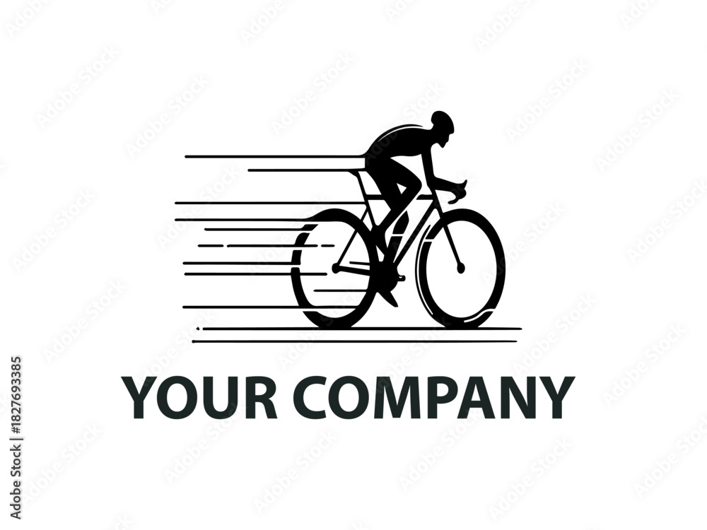 Fototapeta premium Bicycle outline arranged as a clean black vector emblem design. Transportation icon concept