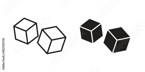 Cubes icons Concepts. black solid and line stroke designs for web and app use