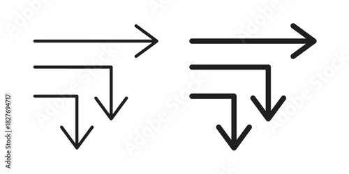 Diagram sankey icons Concepts. black solid and line stroke designs for web and app use