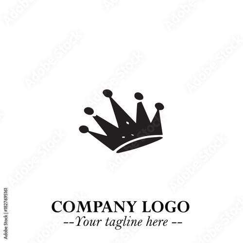 Elegant Black Crown Logo Symbol on a Clean White Background for Premium Branding Design