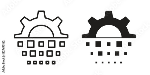 Digital transformation icons Concepts. black solid and line stroke designs for web and app use