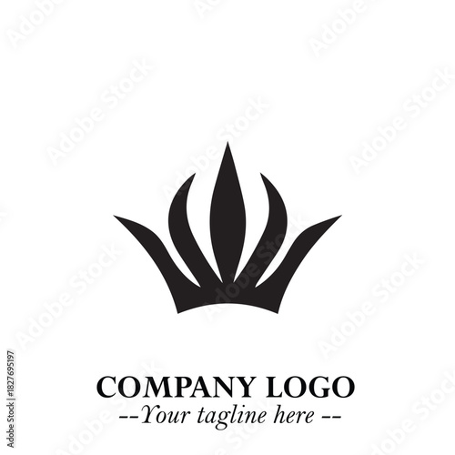 Elegant Black Crown Logo Symbol on a Clean White Background for Premium Branding Design