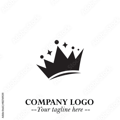 Elegant Black Crown Logo Symbol on a Clean White Background for Premium Branding Design
