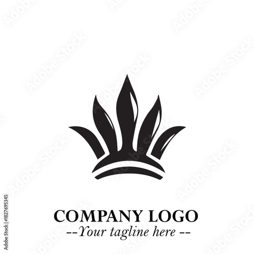 Elegant Black Crown Logo Symbol on a Clean White Background for Premium Branding Design