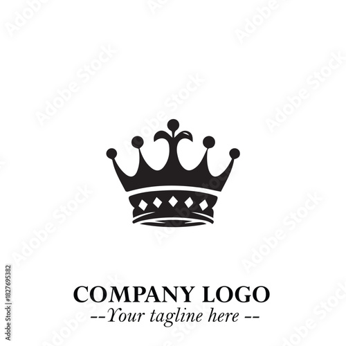 Elegant Black Crown Logo Symbol on a Clean White Background for Premium Branding Design