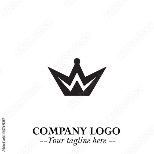 Elegant Black Crown Logo Symbol on a Clean White Background for Premium Branding Design