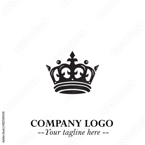 Elegant Black Crown Logo Symbol on a Clean White Background for Premium Branding Design