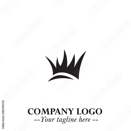 Elegant Black Crown Logo Symbol on a Clean White Background for Premium Branding Design