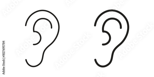 Ear icons Concepts. black solid and line stroke designs for web and app use