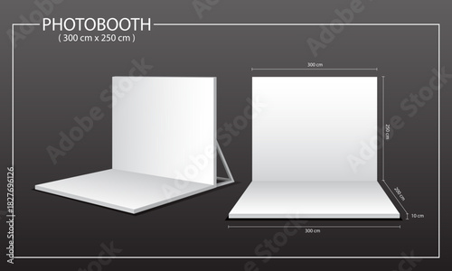 Photobooth setup with a white backdrop, ideal for events.