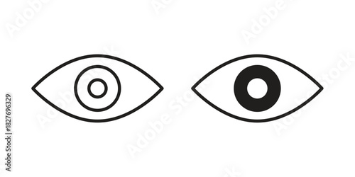 Eyes icons Concepts. black solid and line stroke designs for web and app use