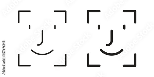Face id icons Concepts. black solid and line stroke designs for web and app use