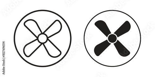 Fan icons Concepts. black solid and line stroke designs for web and app use