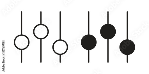 Filter Button icons Concepts. black solid and line stroke designs for web and app use