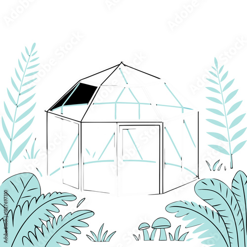 Crystal Pavilion of Light. Perfect for: Product packaging, luxury cosmetics design, fantasy vector background