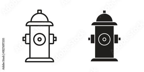 Fire hydrant icons Concepts. black solid and line stroke designs for web and app use
