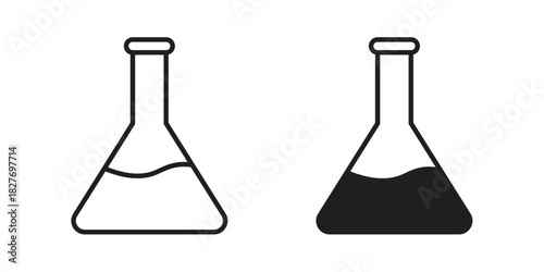 Flask icons Concepts. black solid and line stroke designs for web and app use