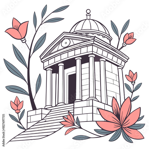 Crystal Flora Temple. Perfect for: Fantasy illustration prints, concept art, storytelling visuals