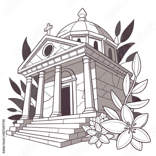 Crystal Flora Temple. Perfect for: Fantasy illustration prints, concept art, storytelling visuals