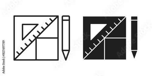 Floor plan icons Concepts. black solid and line stroke designs for web and app use