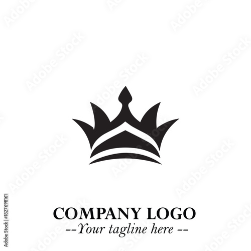 Elegant Black Crown Logo Symbol on a Clean White Background for Premium Branding Design