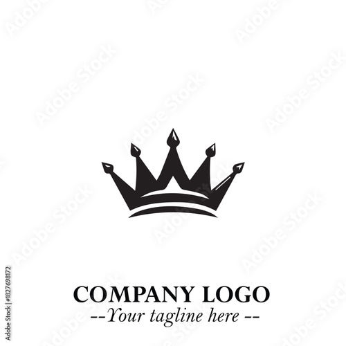 Elegant Black Crown Logo Symbol on a Clean White Background for Premium Branding Design