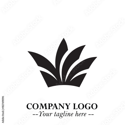 Elegant Black Crown Logo Symbol on a Clean White Background for Premium Branding Design
