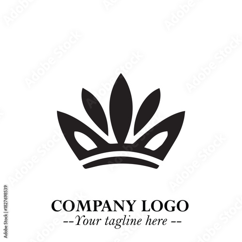 Elegant Black Crown Logo Symbol on a Clean White Background for Premium Branding Design