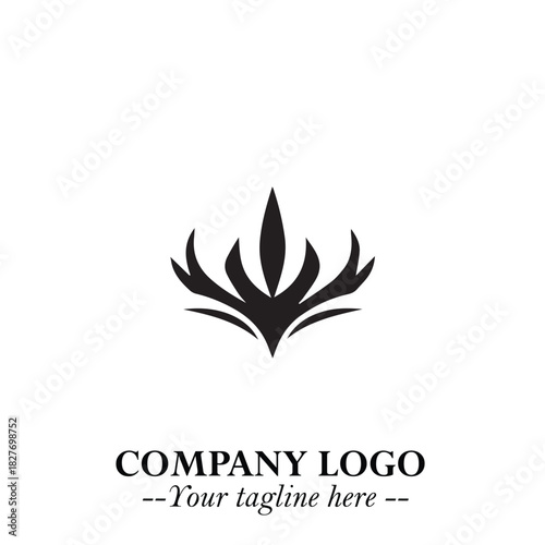 Elegant Black Crown Logo Symbol on a Clean White Background for Premium Branding Design