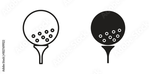 Golf ball icons Concepts. black solid and line stroke designs for web and app use