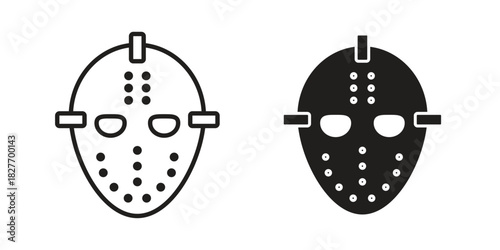 Hockey mask icons Concepts. black solid and line stroke designs for web and app use