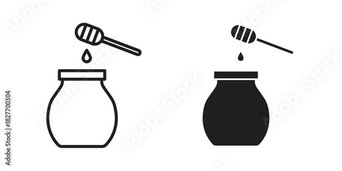 Honey pot icons Concepts. black solid and line stroke designs for web and app use