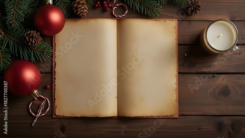 christmas greeting card with candle