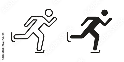 Ice skate icons Concepts. black solid and line stroke designs for web and app use