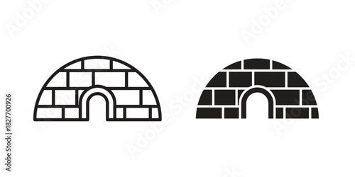 Igloo icons Concepts. black solid and line stroke designs for web and app use