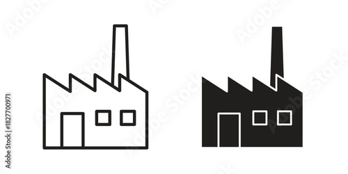 Industry icons Concepts. black solid and line stroke designs for web and app use