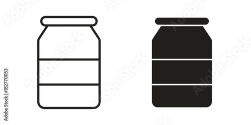 Jar icons Concepts. black solid and line stroke designs for web and app use