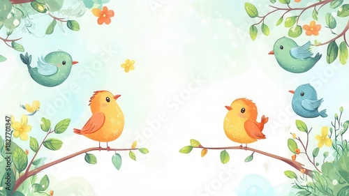birds on the tree