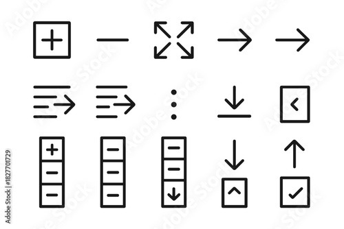 Minimalist line icons for interface design and navigation