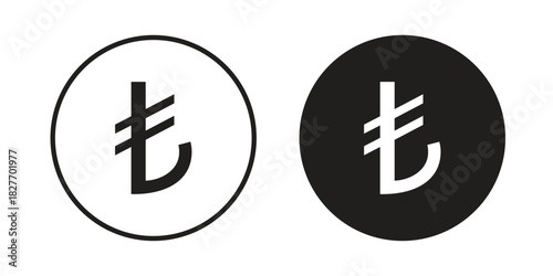Lira sign icons Concepts. black solid and line stroke designs for web and app use