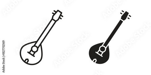 Mandolin icons Concepts. black solid and line stroke designs for web and app use