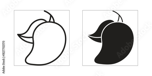 Mango icons Concepts. black solid and line stroke designs for web and app use