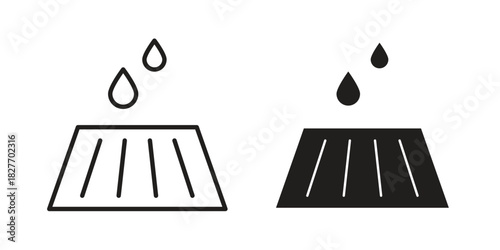 Manhole icons Concepts. black solid and line stroke designs for web and app use