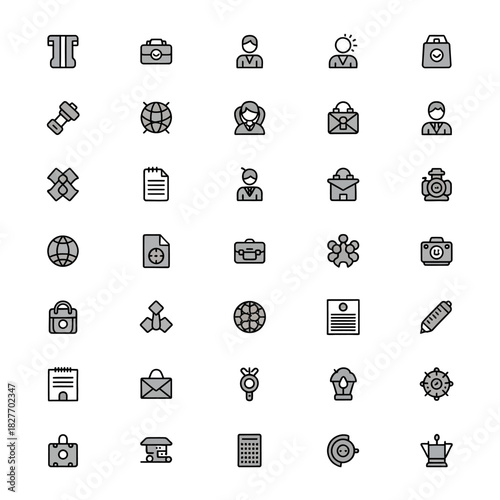 Diverse Business and Office Icons - A Comprehensive Vector Set.