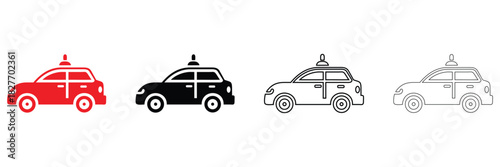 city car icon vector set, car icon symbol vector, silhouette and line art
