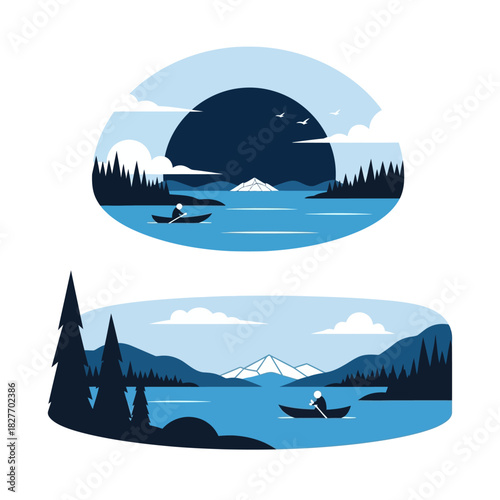 Lake Serenity - Kayaking Adventure in a Minimalist Landscape.