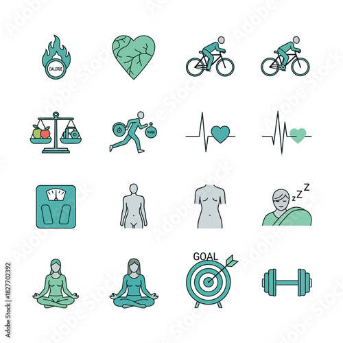 Health and Wellness Icons - A Comprehensive Collection for a Balanced Lifestyle.