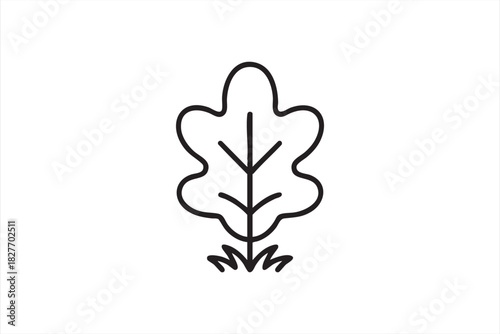 Minimal line tree symbol for sustainability materials and branding