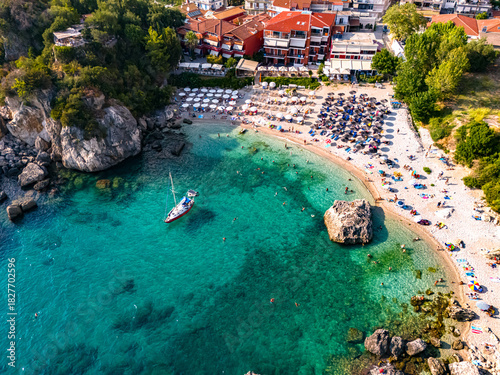 Fototapeta Naklejka Na Ścianę i Meble -  Piso Krioneri beach in Parga, in Preveza, Epirus, Greece